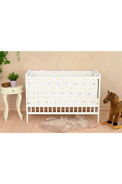 Qmini Patut din lemn bebe, 120x60 cm, Cu sina speciala pentru dentitie, Qmini...