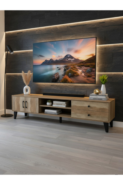 BEC24 Modern TV table with elegant design, 180 cm