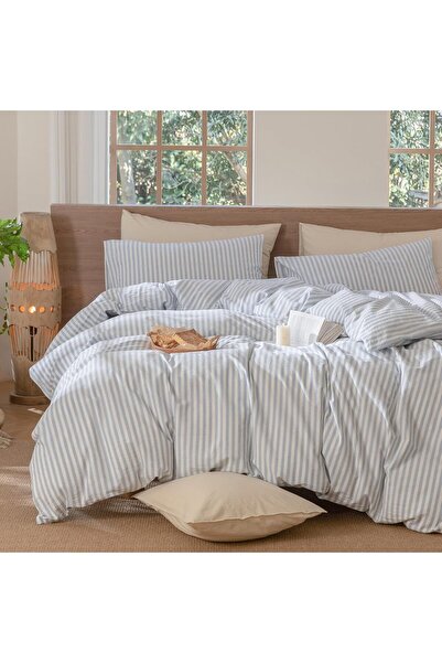 OPAQ Soft Gray Tek Kişilik Çarşafı Lastikli Nevresim Takımı