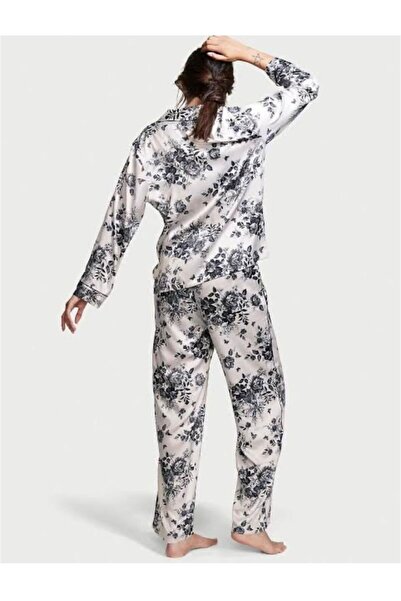 MODA Flower-patterned satin pajama set