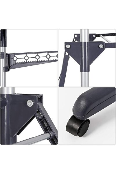 zola Uscator de rufe pliabil vertical, 3 niveluri, suporturi umerase laterale, 125 x 65 x 170 cm