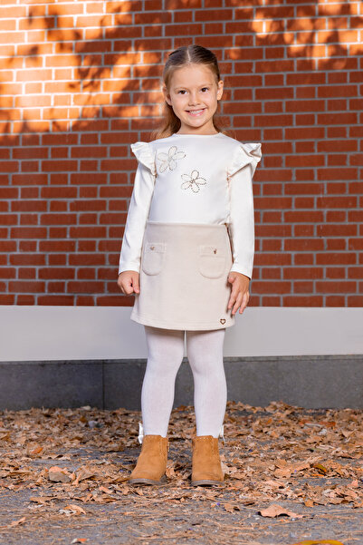 Miny Center Μακρυμάνικο μπλουζάκι με κέντημα λουλουδιών στον ώμο