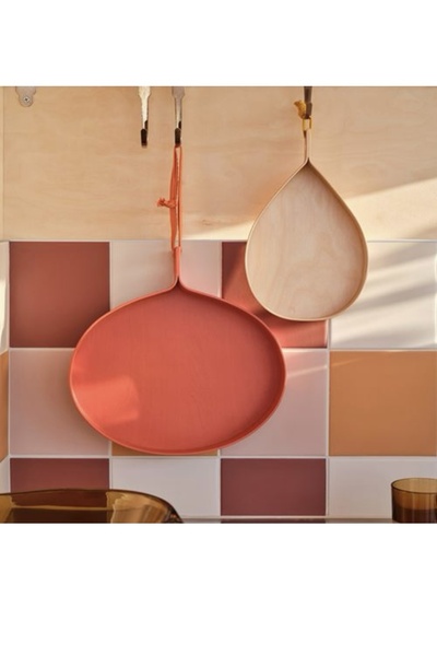 IKEA Ommjange Tray Orange- Birch Veneer 2 Pieces