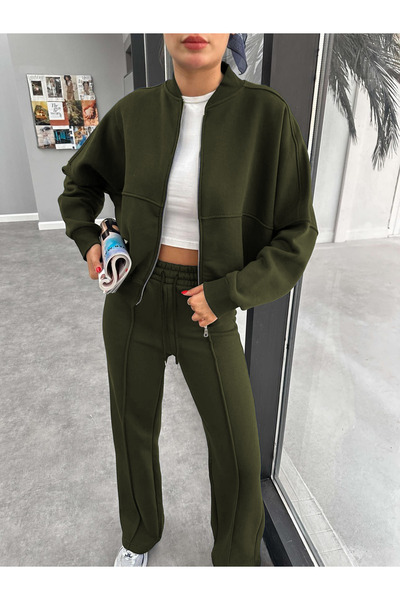 BayBayan Women's Bomber Jacket Tracksuit Set