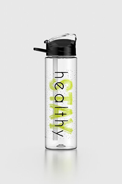 Renga Falcon Stay Patterned 630 ml Tritan Flask with Straw 912016 Black