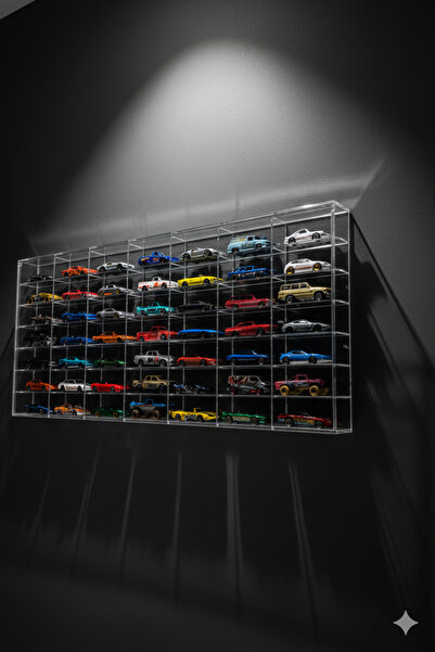 TIVIVOR Orjinal 49’lu Kapaklı Sergileme Rafı 1:64 Ölçek Diecast, Koleksiyon Araba Standı (PREMİUM)