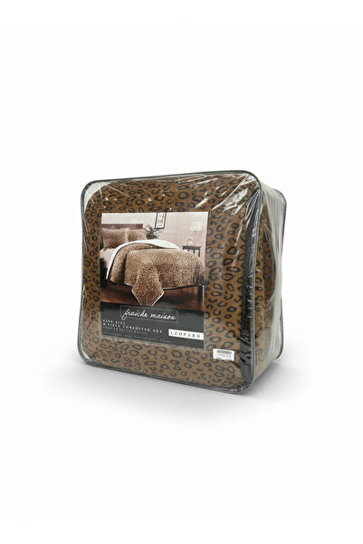 Bee Home Cheetah Printed Plush | 3-Piece Double Comforter Set