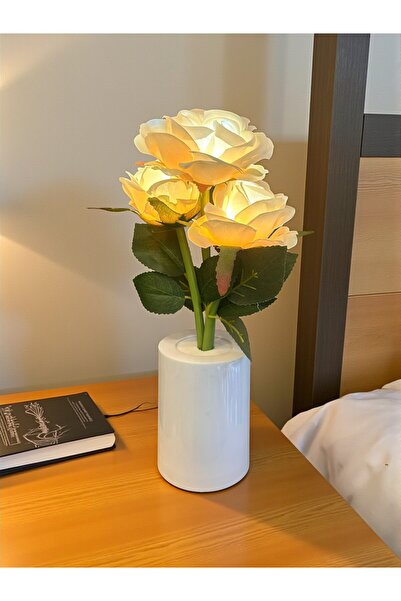 HEDİYE FİKRİ Neşenin ve Dostluğun Parlaklığı Güneş Rengi Gül Lamba