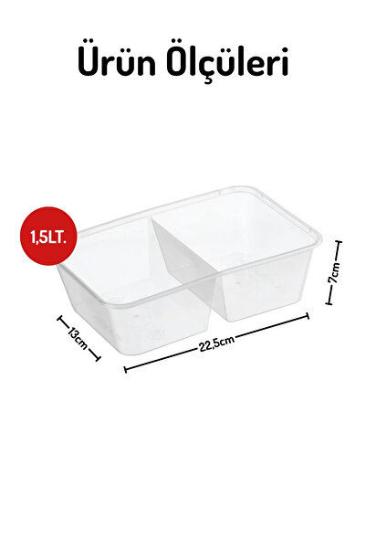Nandy Home 5 Pieces, 2 Compartments, 1.5 Liters. Storage Container Set - Suitable for Freezer Use