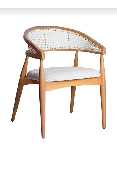 NORTE Yuvarlak Ahşap Masa Takımı Bohem 4 Kişilik Mutfak Masa Sandalye Takımı İskandinav