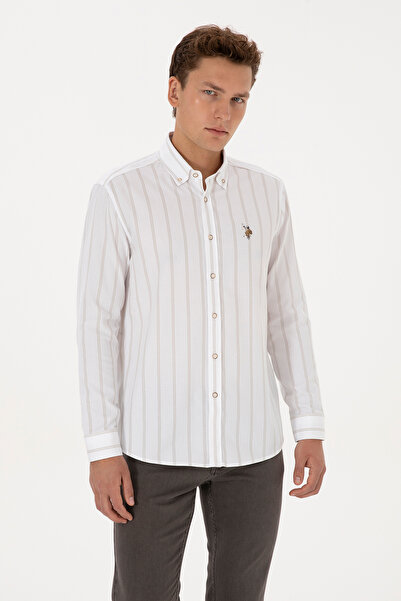 U.S. Polo Assn. Men's Stone Long Sleeve Shirt 50308318-Vr049