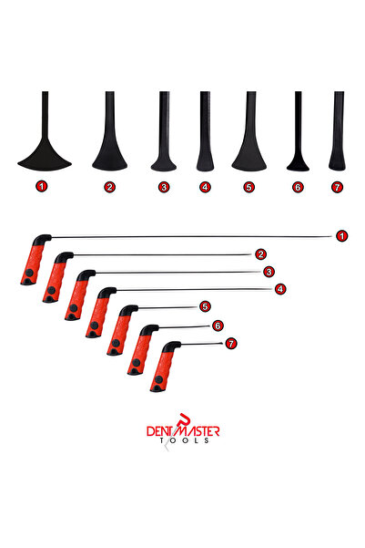 PDR DENT MASTER TOOLS Göçük Düzeltme 7 Parça Balina Çubuk Seti