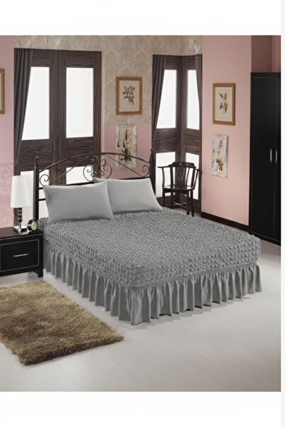 kutlale Bürümcük Fabric Elastic Fitted Sheet with Skirt, Flexible, Bed Cover ...