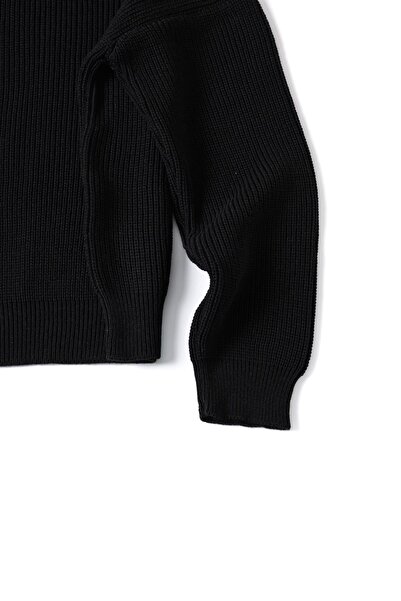 no7man Velric Black Double Loose Sweater