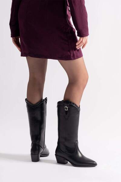 Louis Cardy Pamira Black Leather Women's Boots