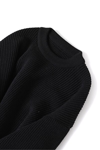 no7man Velric Black Double Loose Sweater