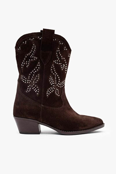 Louis Cardy Γυναικείες μπότες Aria Brown Suede Leather