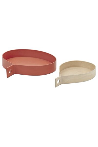 IKEA Ommjange Tray Orange- Birch Veneer 2 Pieces