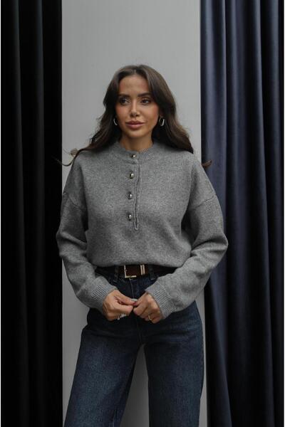 Havoş Szürke gombos pulóver