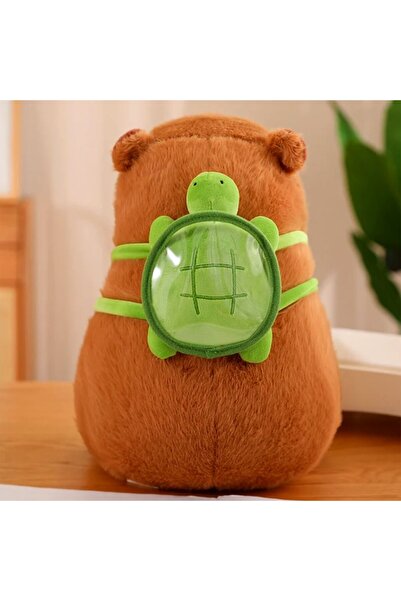 Printisor Promo Pack: Capybara Plush with Green Backpack (25 cm) + Taba Squishy Cat (pink)