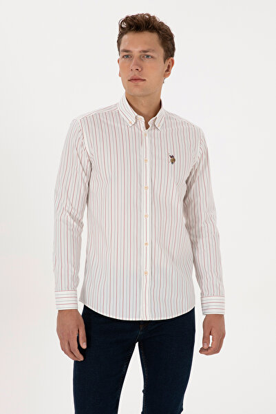 U.S. Polo Assn. Men's Burgundy Long Sleeve Shirt 50308516-Vr014