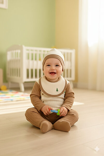 Kidaxi Baby Boy 4-Piece Bodysuit Set 1-6 Months