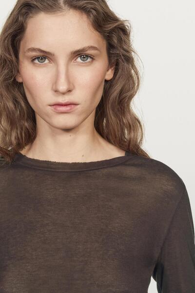 Massimo Dutti Yaka detaylı %100 pamuklu t-shirt