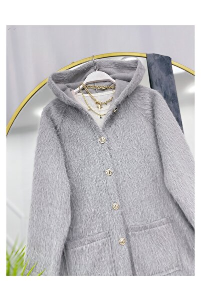 YEDİLALE Buttoned Hooded Fur Jacket