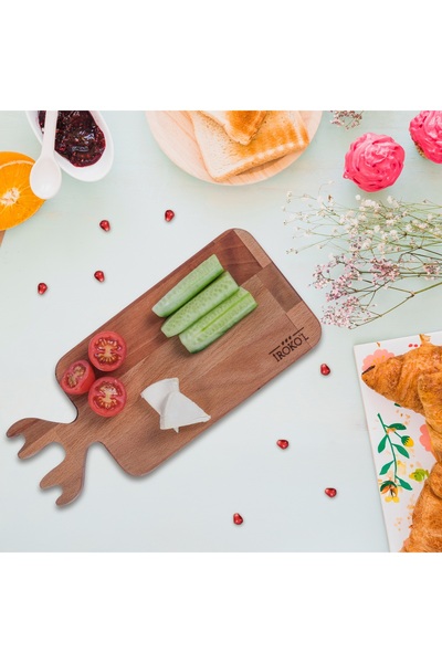 İROKO'L لوح تقطيع على شكل سمكة من خشب الزان الطبيعي من إروكو مقاس 30×13.5 سم،...