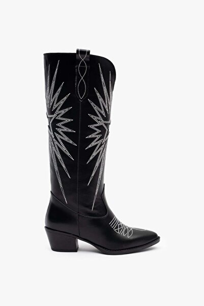 Louis Cardy Frea Siyah Deri Kadın Çizme