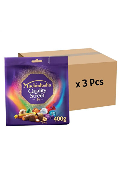 Mackintosh كيس شوكولاتة ماكنتوش كواليتي ستريت جلو - عبوة من 3 قطع، وزن كل منها 400 غرام