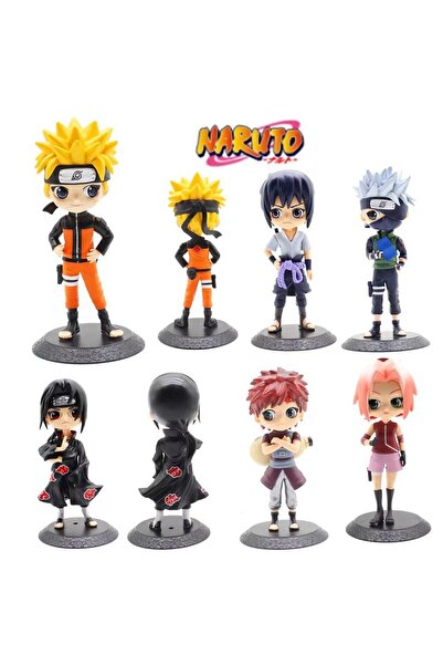 e-life shop Naruto Shippuden 6-Piece Anime Manga Figure Set Uzumaki Kakashi Itachi Sakura Sasuke Together 15 Cm.