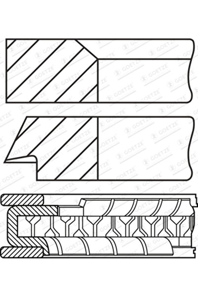 GOETZE ENGINE Set Segmenti Piston Citroen C4 1/C4 Cupe/C5 1 Fiat Ulysse