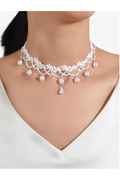 Inovius Λευκό κολιέ με μπάλες - 25998