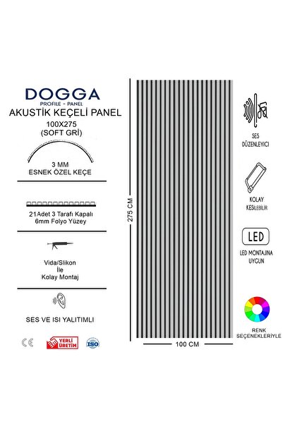 DOGGA PROFILE-PANEL Akustik Keçeli Panel , Duvar Paneli , Tv Ünitesi Lambrisi...