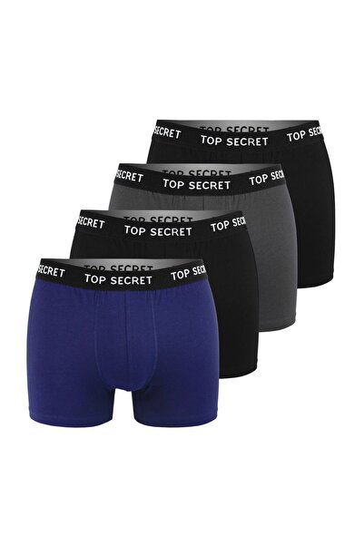Top Secret Men’s Boxer Shorts, Cotton, Set of 4