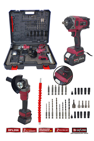 DAFLONG 2'Lİ SANAYİ SETİ 6 KADEMELİ DEVİRLİ TAŞLAMA+1600NM SOMUN BİJON MAKİNASI DFL-266