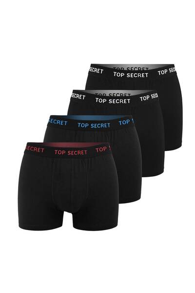 Top Secret Men’s Boxer Shorts, Cotton, Set of 4