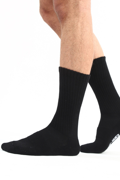The huez 4-Piece Cotton Men's Sports Socks with Towel Sole Support, Breathable Anti-Sweat Soft Tennis Socks