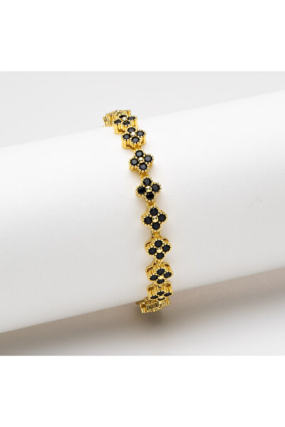 ElectraStore Alhambra Bracelet Gold With Black Flowers - C4180
