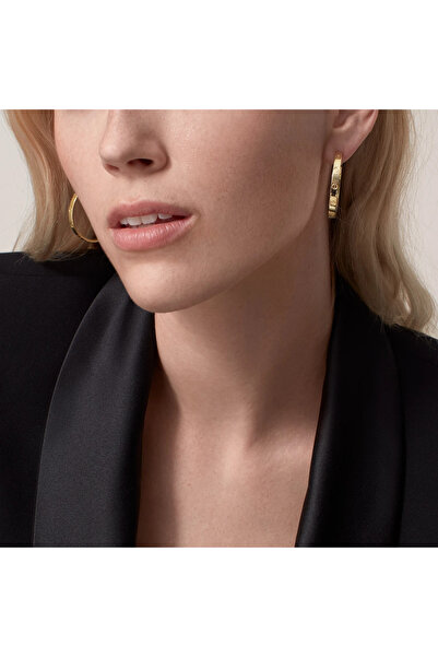 ElectraStore Round Golden LOVE Earrings - C4210