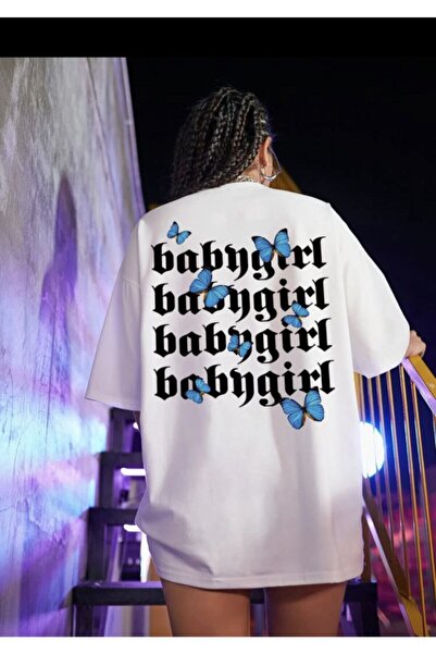 LAPS Women's White Baby Girl Printed T-Shirt