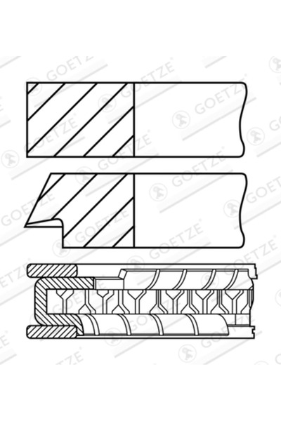GOETZE ENGINE Set Segmenti Piston Opel Frontera A (u92) 1992-1998 Benzina
