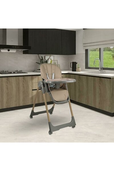 bebe stars High chair, Bebe Stars, Milk, Foldable, With wheels, Up to 15 kg, Beige
