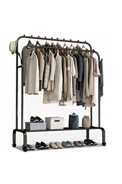 Muvu Clothes hanger and shoe rack, Muvu, 150 x 110 x 54 cm, Black