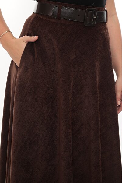 SORALLİNE KADIN KLOŞ ETEK KIŞLIK 779 ŞÖNİ KADİFE