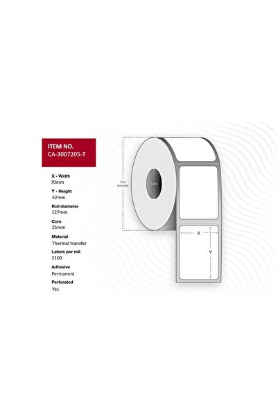 Other Thermal Transfer Labels 70x32mm Pack of 4 Rolls