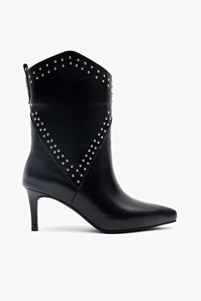 Louis Cardy Lysa Black Leather Women's Heeled Boots