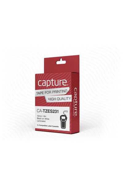 Other Captură 12mm x 8m Negru pe Alb Max, CA-TZES231