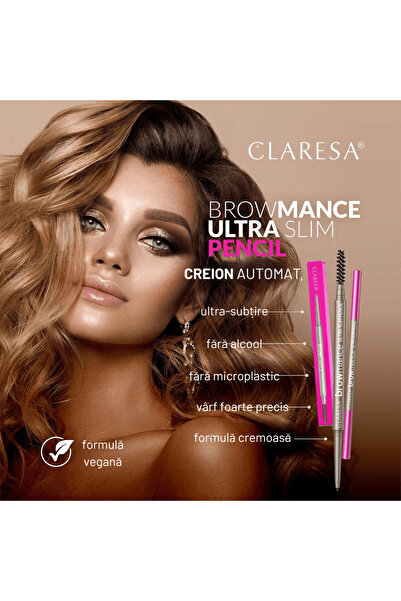 Claresa Eyebrow pencil, Browmance, No. 01, Light Brown